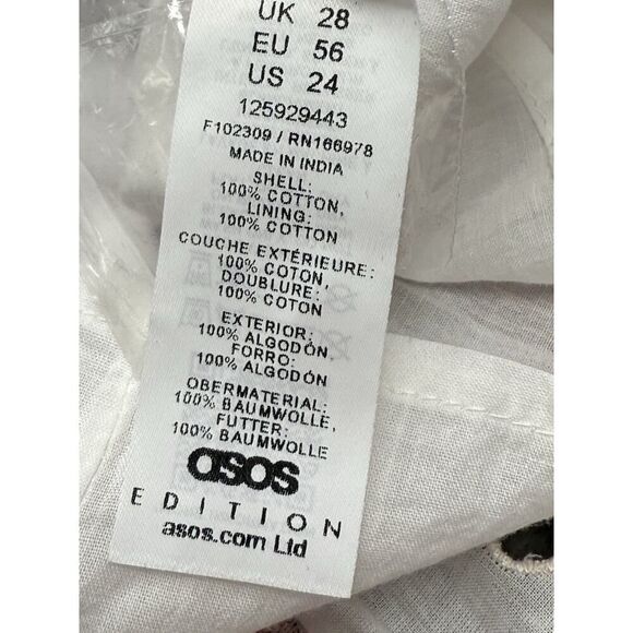 Curve Broderie Eyelet Twist Front Floral Midi Dress US 24 NWT Cotton - Picture 9 of 10